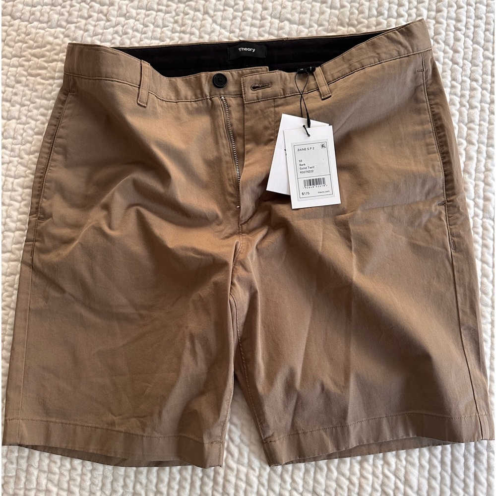 Theory men’s casual shorts size 33. Color Bark , Solid Twill. NWT